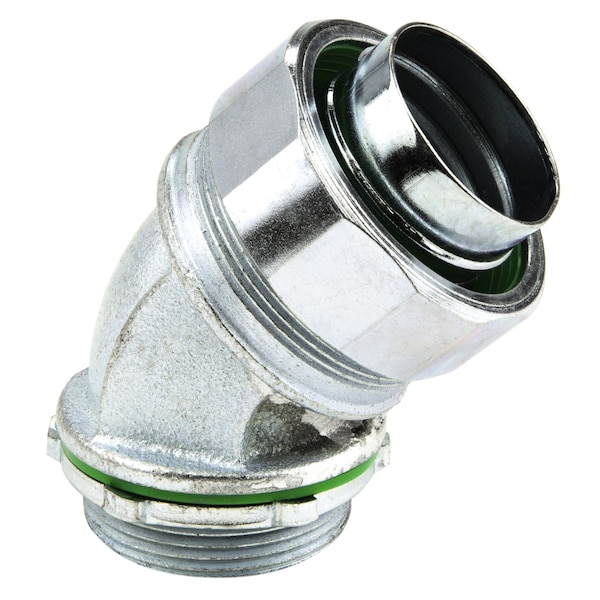 Conduit Fitting Connector, 1 in, Threaded, Steel, Zinc Plated